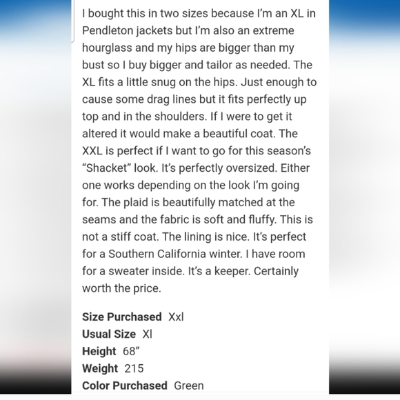 Pendleton Ladies' Wool Topper Coat in Green Plaid NWT - Picture 5 of 10